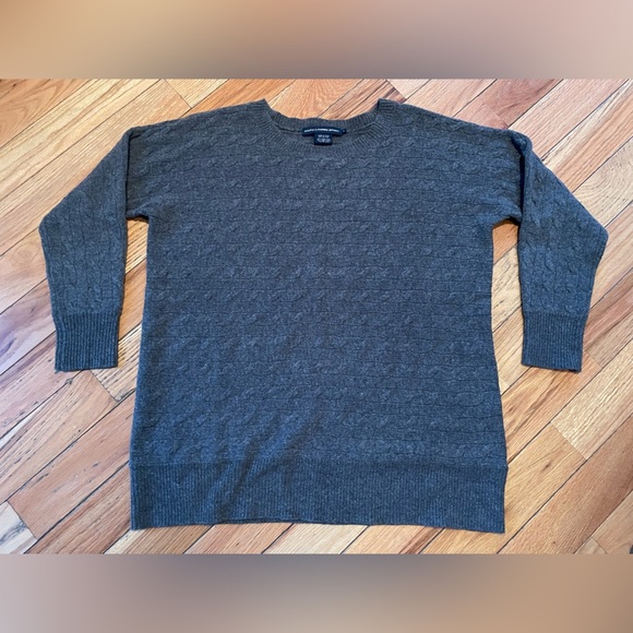 Ralph Lauren Sport Wool Rabbit Hair Gray Cable Knit Sweater Women's Size Large - Picture 1 of 12